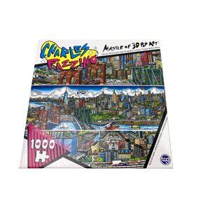 Charles Fazzino 1000 Puzzle Pop Art Jigsaw Piece "Along the East River" Complete